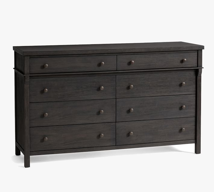 Toulouse 8-Drawer Wide Dresser, Charcoal | Pottery Barn (US)