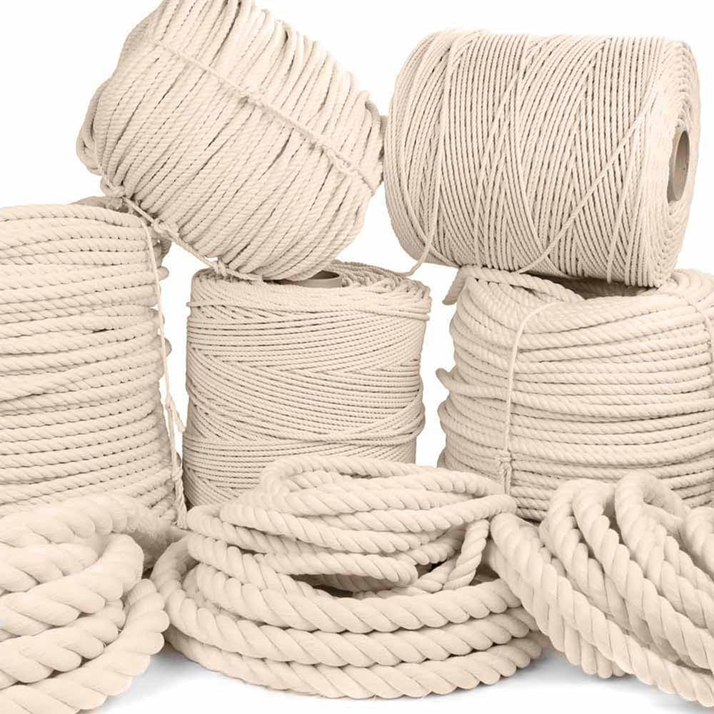 Rope and Cord White Twisted 100% Natural Cotton Rope – Lengths from 10’-600’ – 1/4" | Amazon (US)