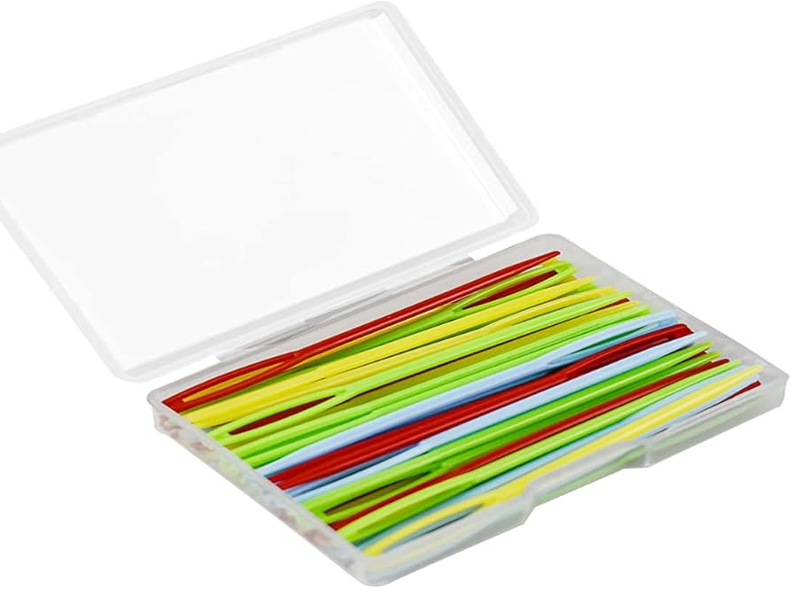 48pcs 2.7 "Large Eye Plastic Sewing Needles Yarn Needles Safety Lacing Needles Children Safety Le... | Amazon (US)