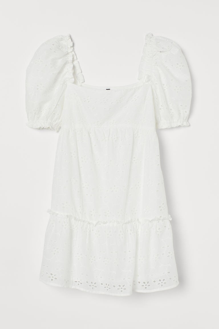 H & M - Eyelet Embroidery Dress - White | H&M (US + CA)
