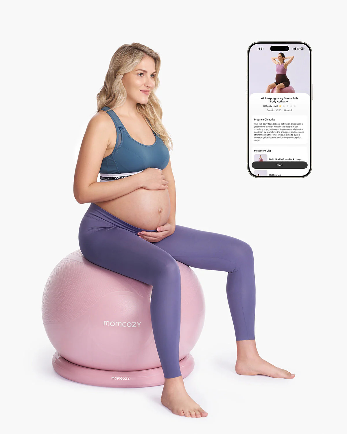 Momcozy BirthEase Maternity Exercise Ball for Pregnancy & Postpartum | Momcozy US