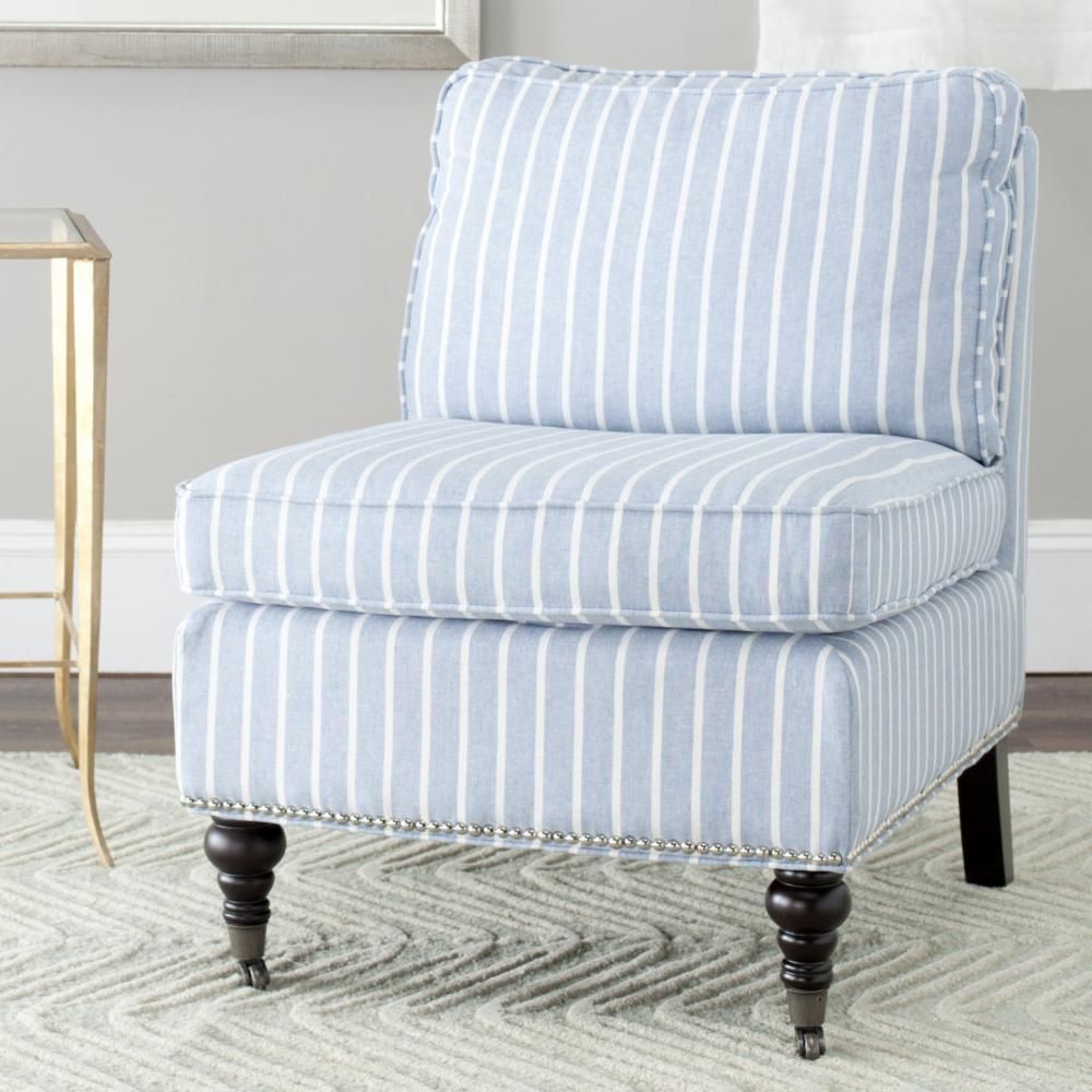 Safavieh Randy Slipper Chair - White Stripes | Hayneedle