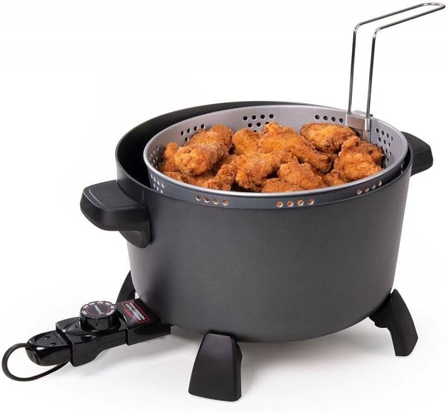 National Presto 10-Quart Kitchen Kettle XL Multi-Cooker, Steamer, Black Deep-Fryer | Amazon (US)