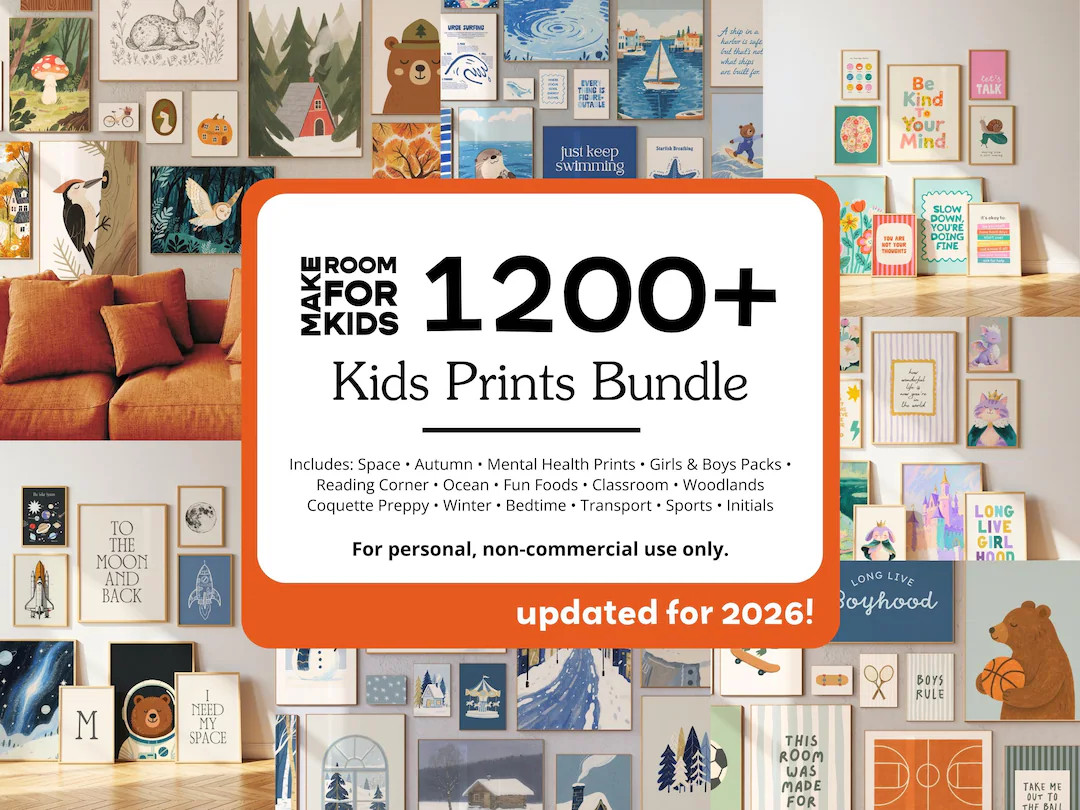 1200+ Bestseller Kids Prints 2026 Mega Bundle: Girls Decor, Boys Room, Playroom, Classroom - Etsy | Etsy (Global)
