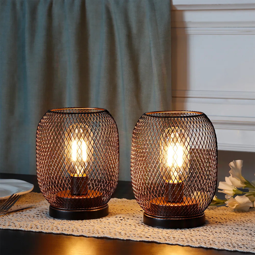 6.7" Battery Powered Outdoor Table Lamp Accent Light (Egg Shape) (Set of 2) | Wayfair North America