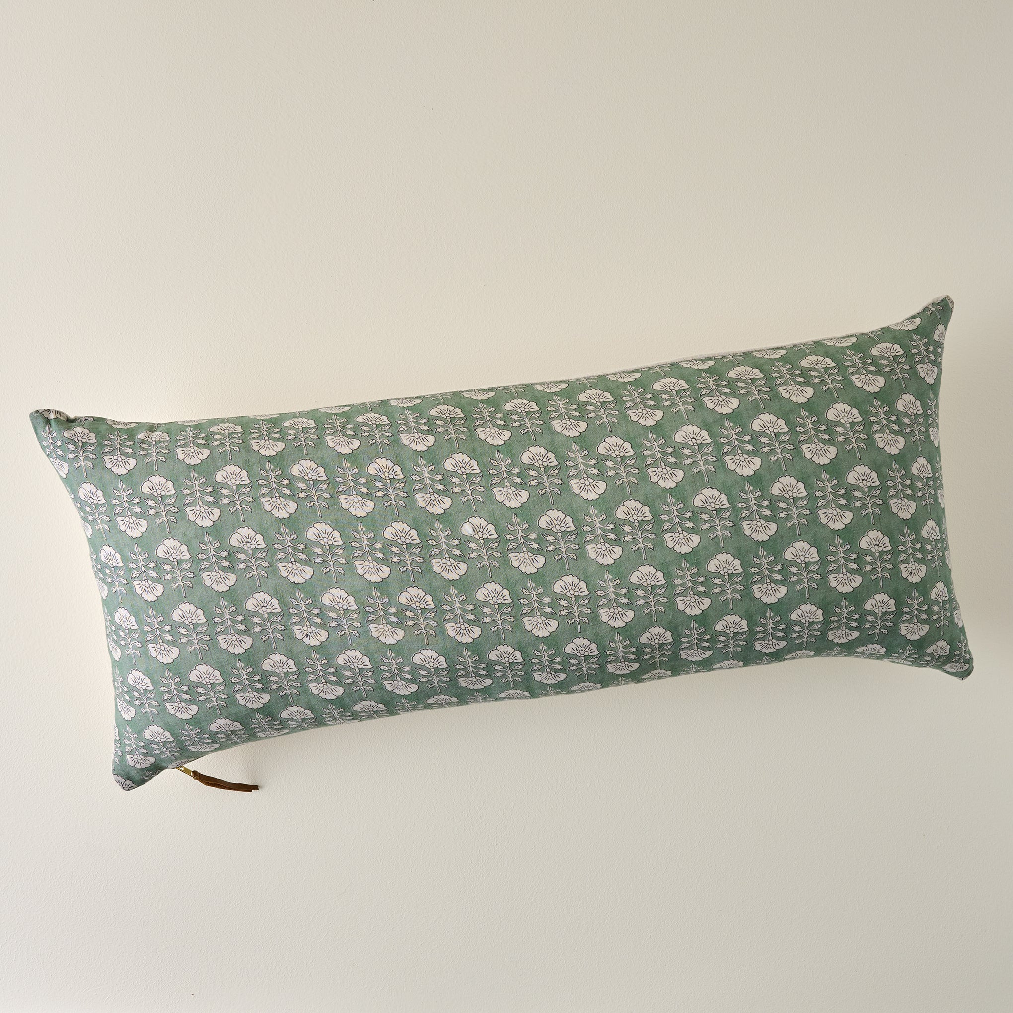 Flora Dusty Green Large Lumbar Pillow | Magnolia