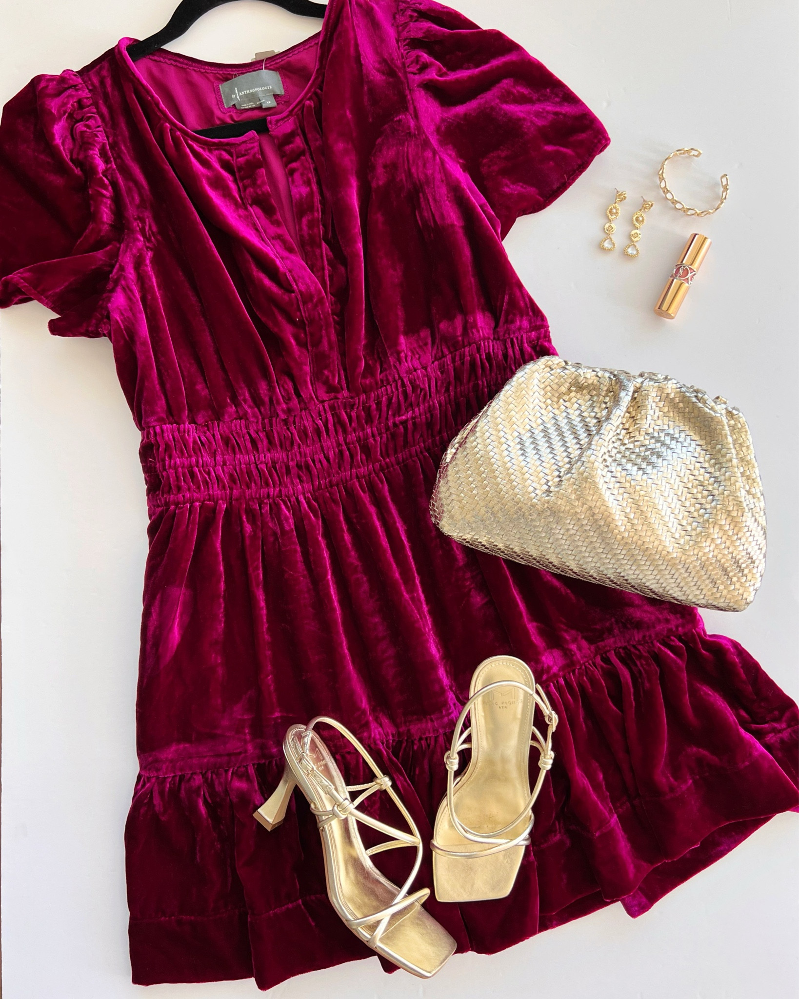 LTK Anthropologie Black Friday Sale! 30% off your purchase with exclusive in-app promo code. Copy promo code ANTHRO30 below and paste in cart to receive discount. 

Holiday party outfit! This velvet dress is so pretty and would be perfect for an upcoming Christmas party or holiday event! Love this dress paired with gold accessories like this gold woven clutch bag and gold strappy sandals. Perfect holiday party attire! This particular color is from last year but there’s a beautiful mauve color in this velvet dress this year! Both this year’s version of the dress and this gold clutch bag are on sale. 

Anthropologie Somerset velvet dress. Anthropologie Frankie gold woven clutch purse. Marc Fisher gold sandals no longer available but linked similar.


#LTKHoliday #LTKCyberWeek #LTKSaleAlert