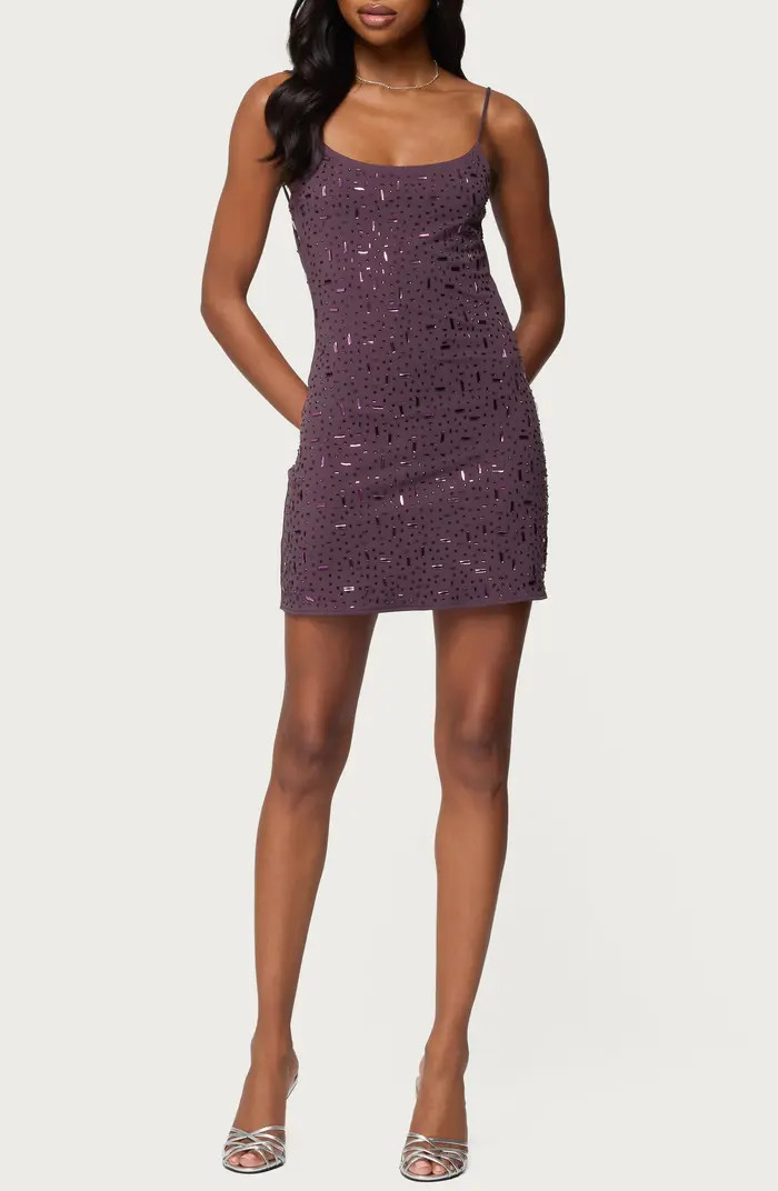 Embellished Strappy Back Minidress | Nordstrom