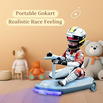 KIDSCLEANCAR: Portable Go Kart, 12v Ride On Race Car, Variable Speed for Ages 2-8Years,Every Chil... | Amazon (US)