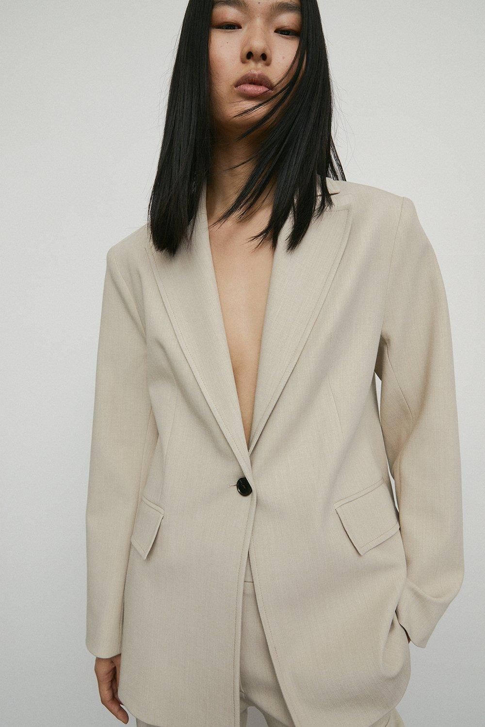 Single Breasted Notch Collar Modern Blazer Jacket | Warehouse UK & IE