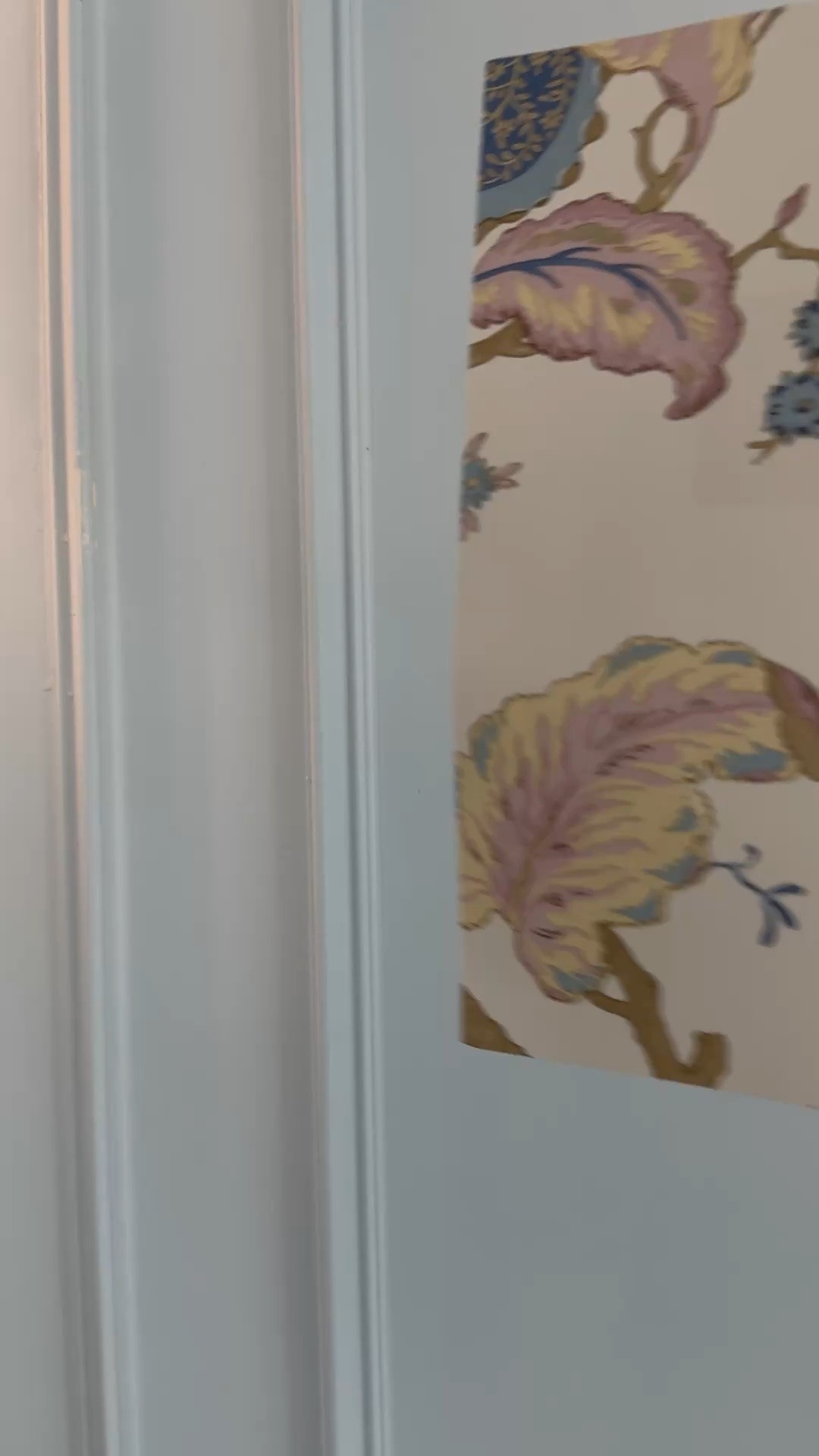Primary bedroom wallpaper choice. A classic pattern with quiet depth — timeless and elegant, perfect for creating a serene retreat.