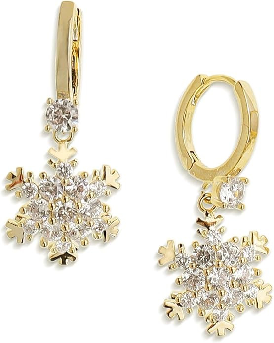 Sonateomber Small Hoop Dangle Earrings for Women, Trendy Dainty Rhinestone CZ Dangling Prom Weddi... | Amazon (US)