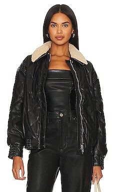 Annette Faux Leather Bomber With Removable Collar
                    
                    Line &... | Revolve Clothing (Global)