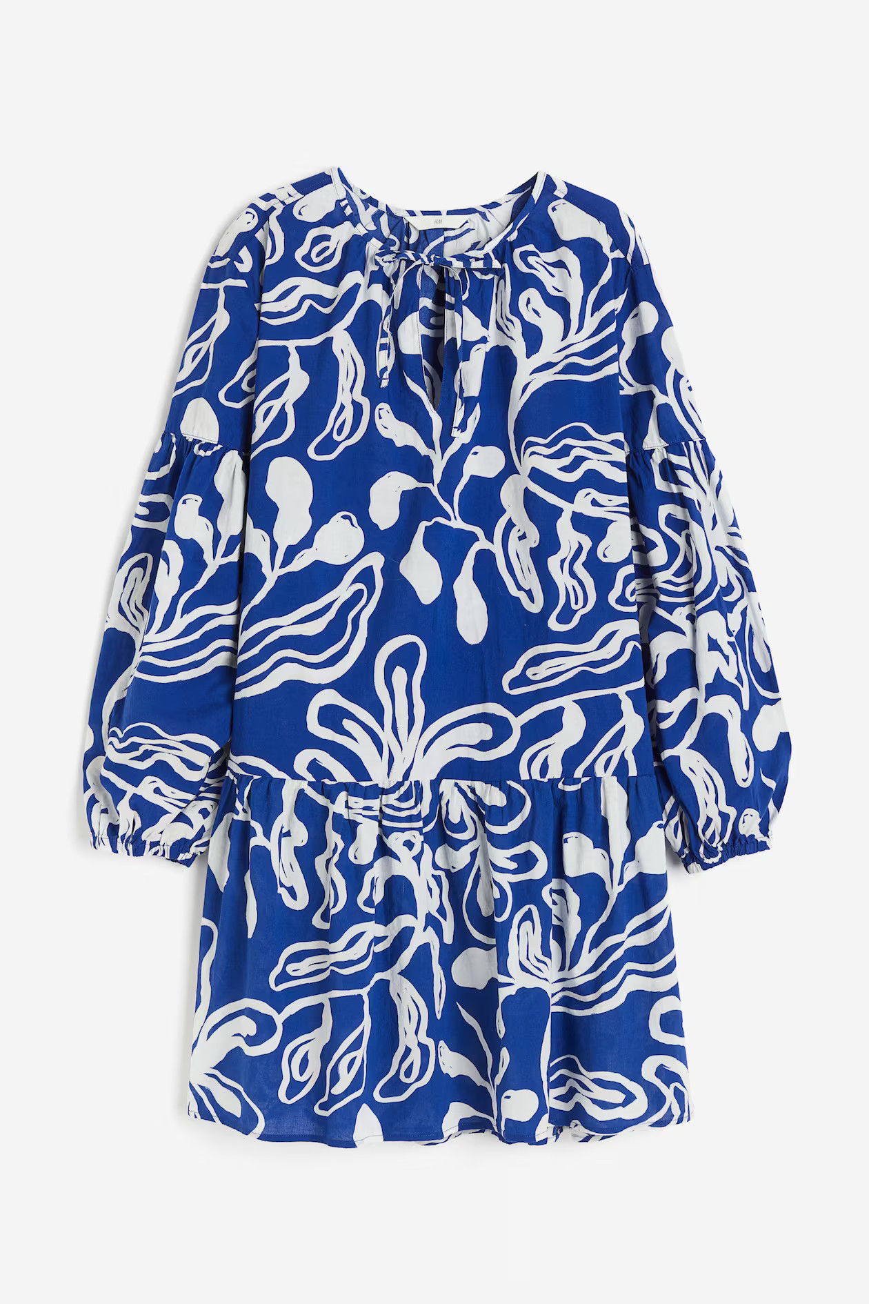 Cotton Dress - Blue/white patterned - Ladies | H&M US | H&M (US + CA)