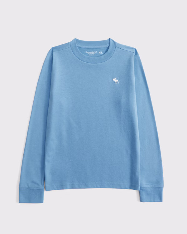 boys essential long-sleeve icon crew tee | boys tops | Abercrombie.com | Abercrombie & Fitch (US)