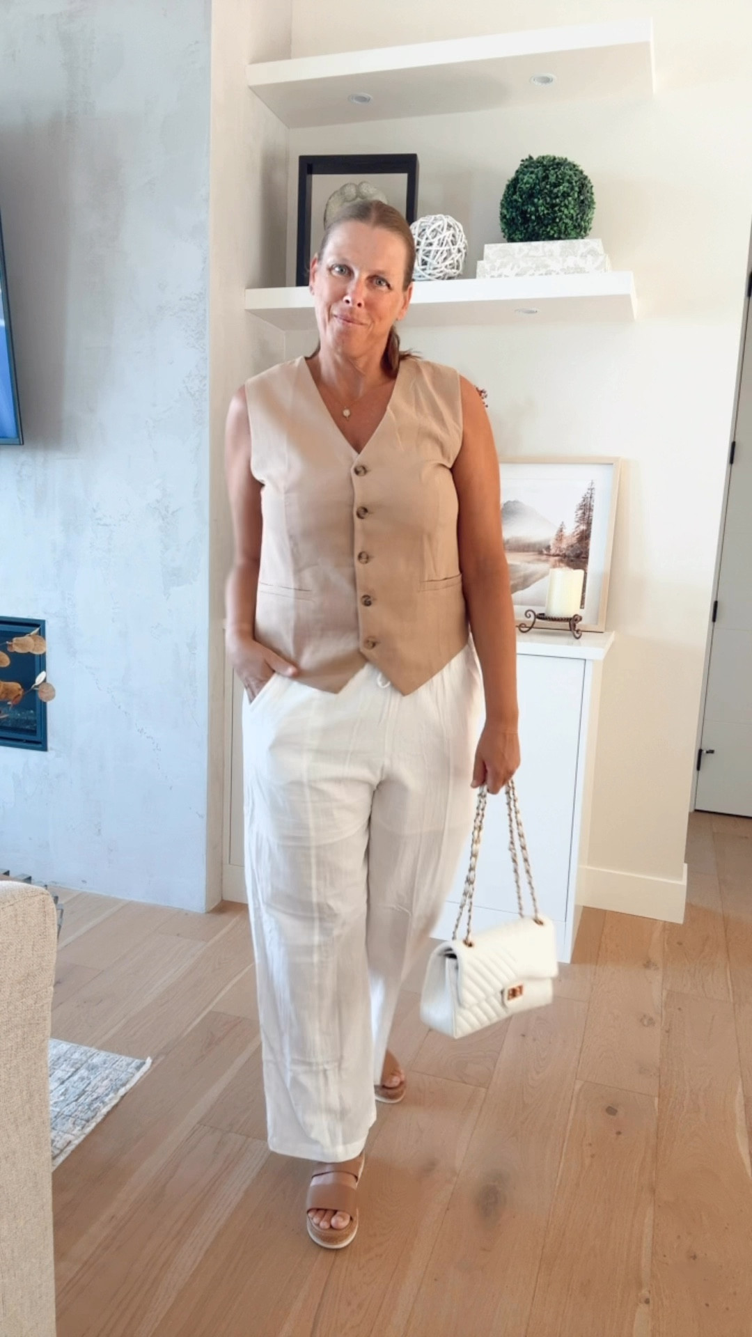 Casual look for Spring 

neutral outfit idea, linen pants outfit, casual chic outfit, elevated everyday outfit, effortless summer style, beige striped linen vest, minimalist outfit style, capsule wardrobe outfit, simple chic outfit, polished casual outfit, classic neutral outfit

#LTKOver40 #LTKTravel #LTKootd
