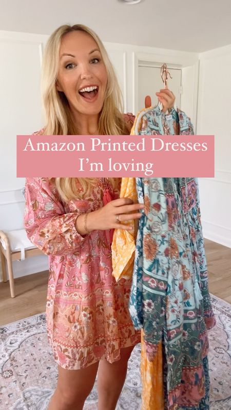 New printed dresses from Amazon I’m currently loving! Perfect for a beach cover up, or while out and about on vacation! Summer dresses - vacation - country concert outfit 

#LTKSeasonal #LTKswim #LTKFestival