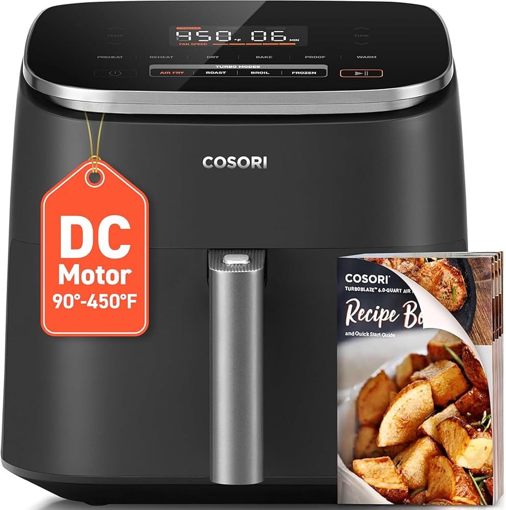COSORI Air Fryer 9-in-1, Compact & Large 6-Qt, Fast Turbo Modes, 90°–450°F Even Results With ... | Amazon (US)
