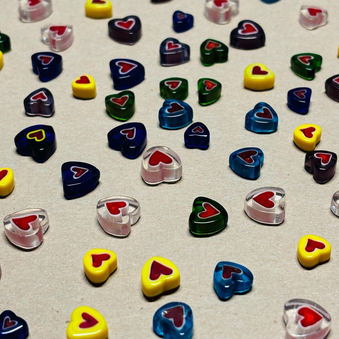 25 Millefiori Glass Heart Cabochons | Etsy (US)