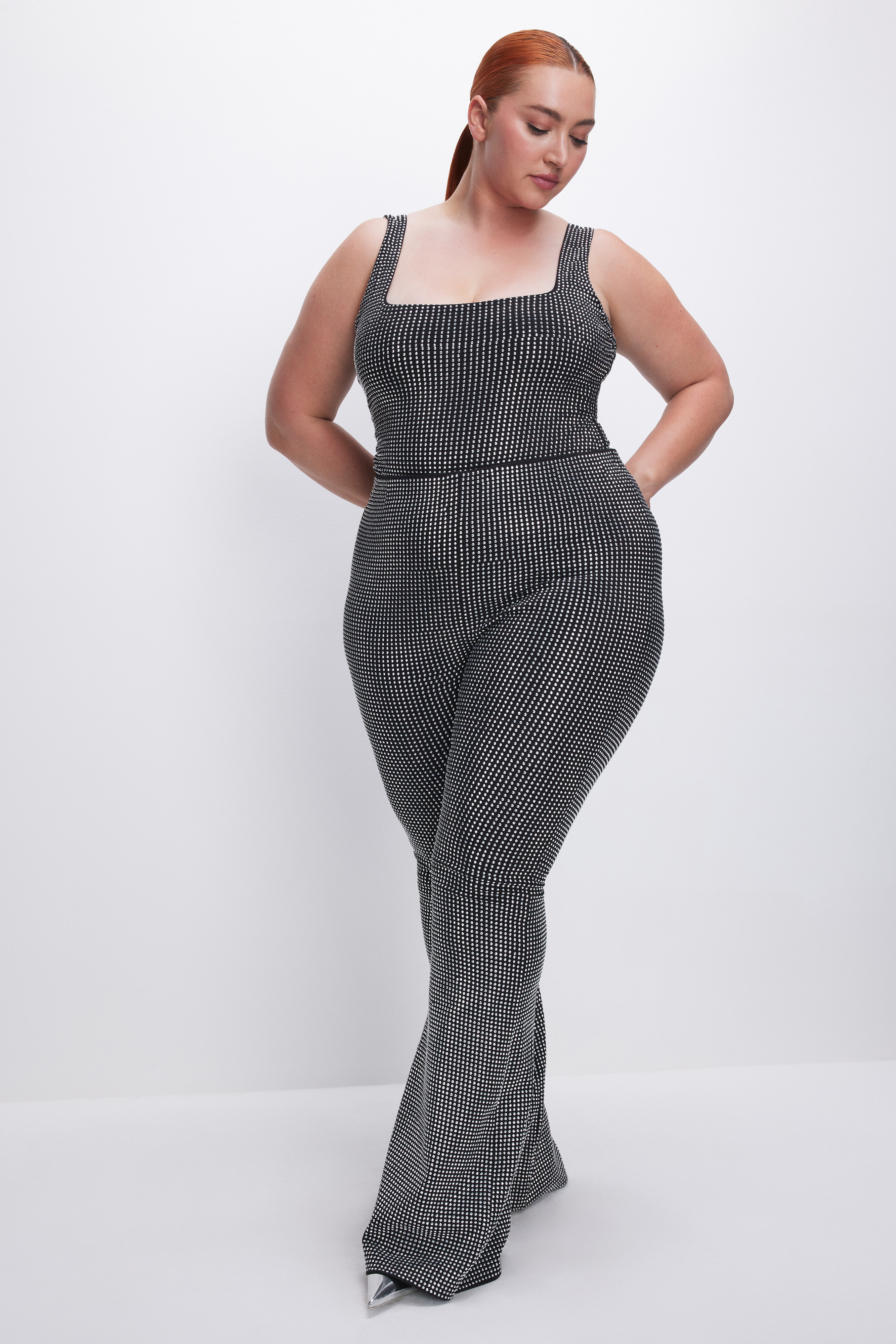 CRYSTAL PULL-ON FLARE LEGGINGS | Good American