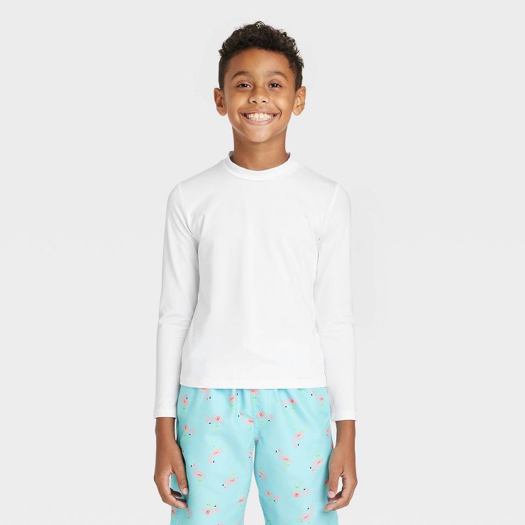 Boys' Solid Rash Guard Top - Cat & Jack™ White | Target