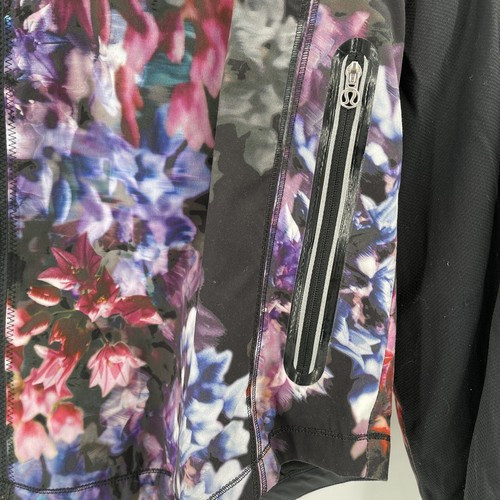 Lululemon Get Up & Glow Jacket Spring Has Sprung Multi Black Floral Womens 8 | eBay US