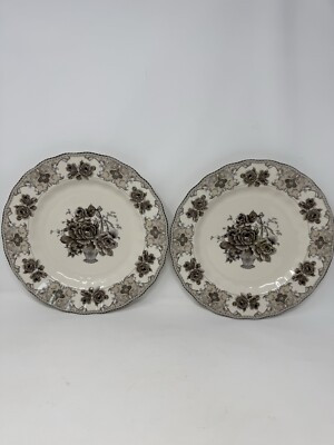 2 Palate & Plate Rose Brown 10.5” Dinner Plates elegant ceramic porcelain VHTF | eBay US
