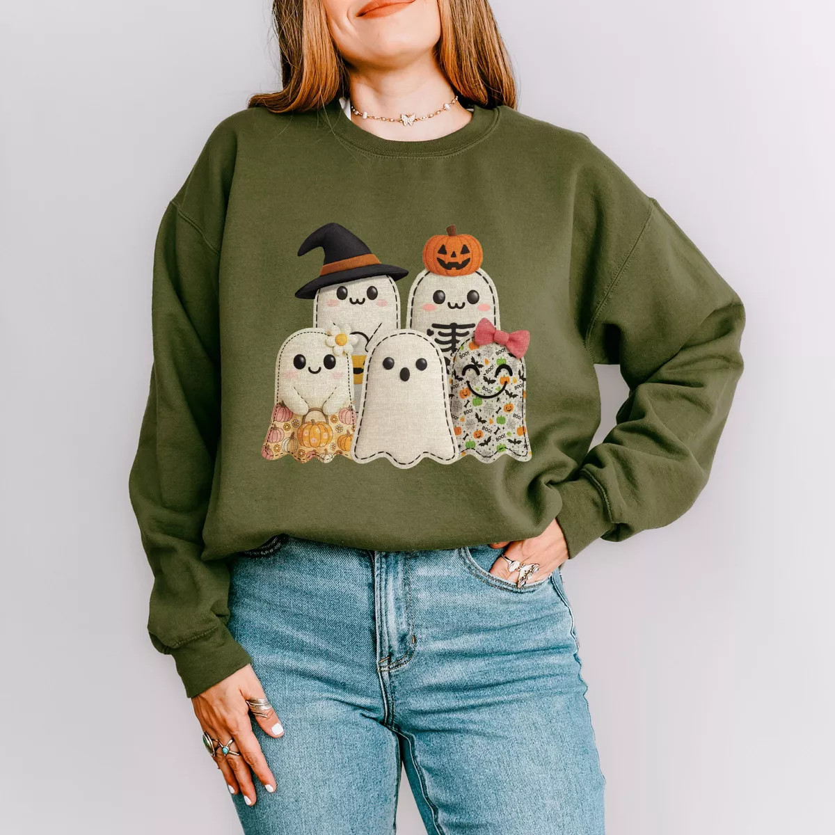 Ghost Family Patchwork Print -  Womens Sweatshirt | Target