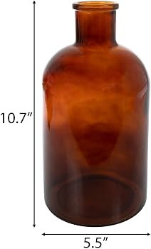 Hobby Lobby Amber Glass Bottle Vase, Large, 10.7 Inch | Amazon (US)
