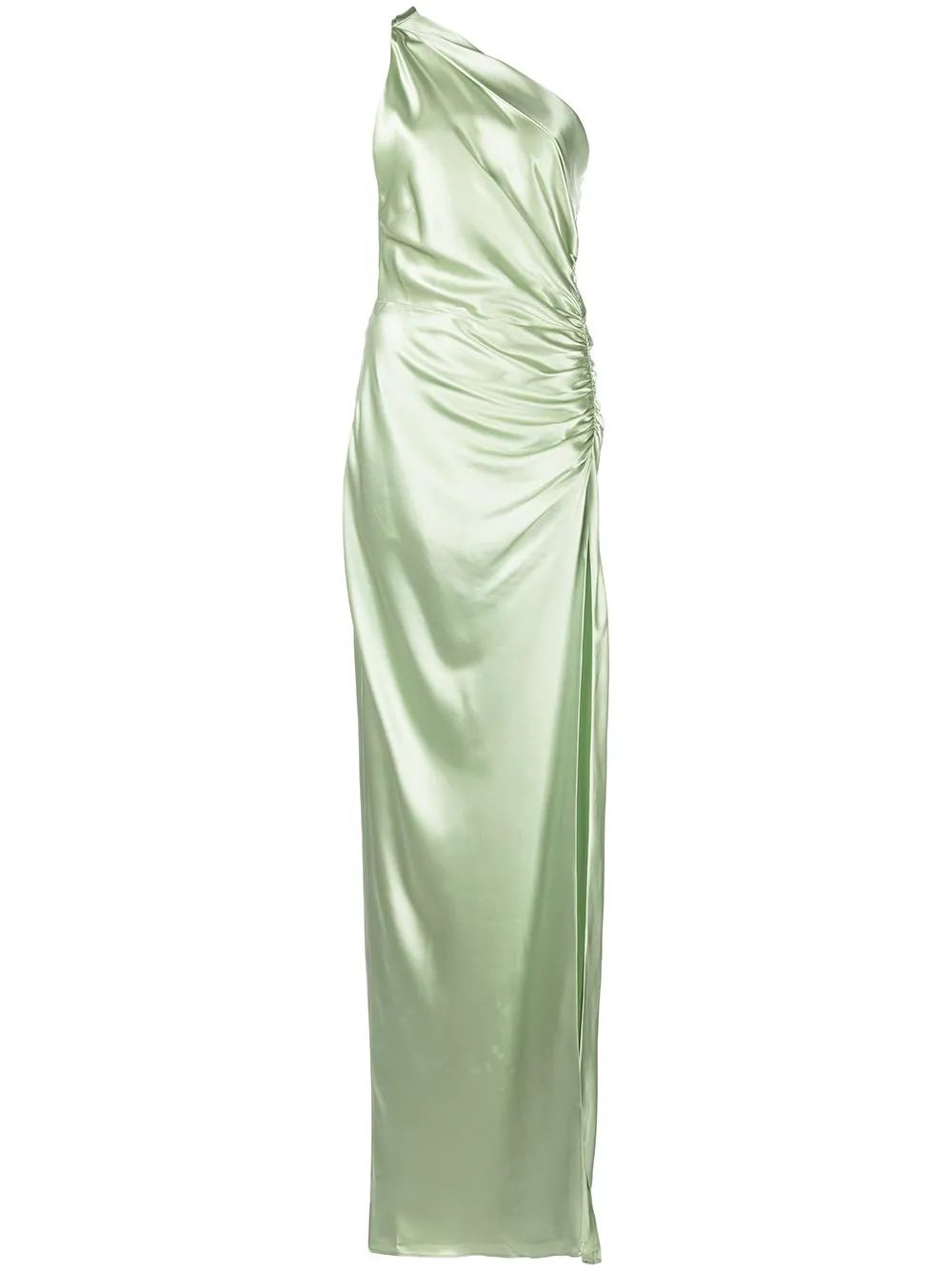 Michelle Mason gathered-detail one-shoulder Silk Gown - Farfetch | Farfetch Global