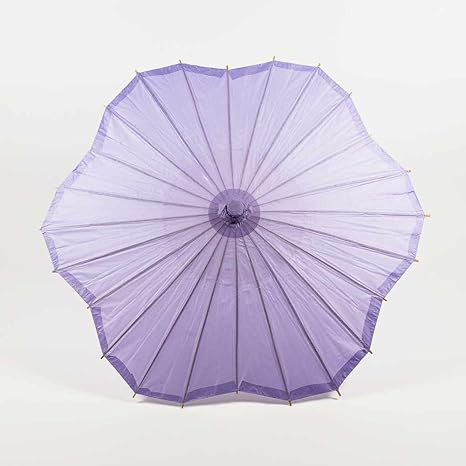 Quasimoon PaperLanternStore.com 32 Inch Lavender Paper Parasol Umbrella, Scallop Shaped | Amazon (US)