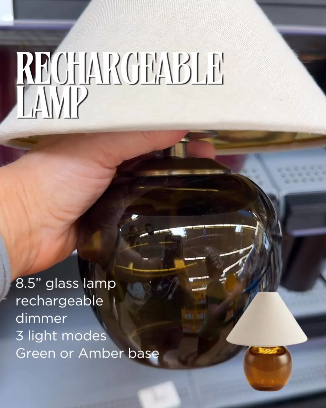 New for fall: RECHARGEABLE LAMP
8.5" glass lamp rechargeable dimmer
3 light modes
Green or Amber base

Fall home decor, Walmart home, Walmart fall decor, cozy home, fall decorating, autumn decor, affordable home decor, cottage style, cozy cottage, seasonal decorating, neutral fall decor, home styling, home inspiration, fall finds, budget friendly decor, Walmart finds, home decor inspiration, autumn home, cozy living, decorating ideas  @Walmart

#LTKSeasonal #LTKHome