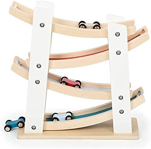 small foot wooden toys Car Ramp Racing Playset Designed for Children Aged 18+ Months, Multi | Amazon (US)