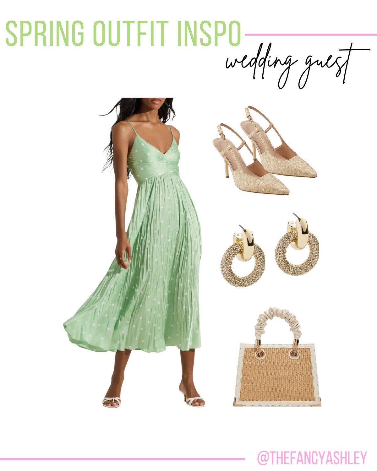 Love this polka dot find from Nordstrom—total wedding guest dress perfection. Paired it with the cutest heels, matching bag, and fun earrings for the ultimate spring or summer vibe. 

#LTKSeasonal #LTKStyleTip #LTKWedding