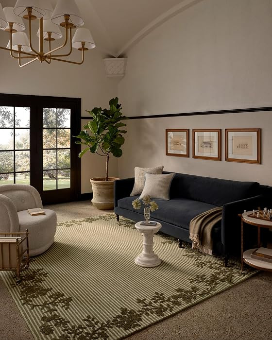 Loloi Magnolia Home Winslet WNS-02 Olive/Ivory 7'-9" x 9'-9" Area Rug | Amazon (US)