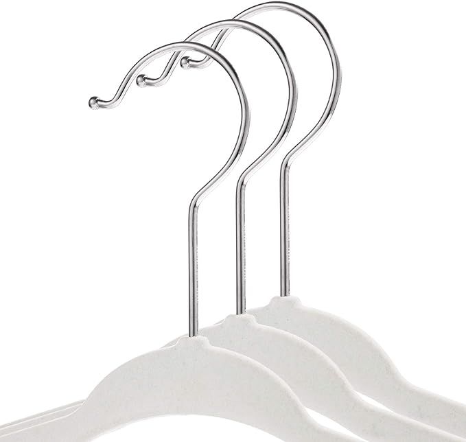 Casafield 50 Velvet Baby Hangers - 11" Size for Infant & Toddler Clothes - Ivory | Amazon (US)