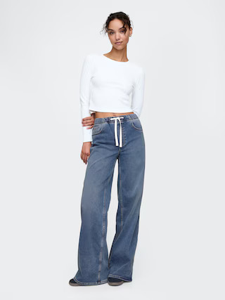 Mid Rise Knit Easy Baggy Jeans | Gap (US)