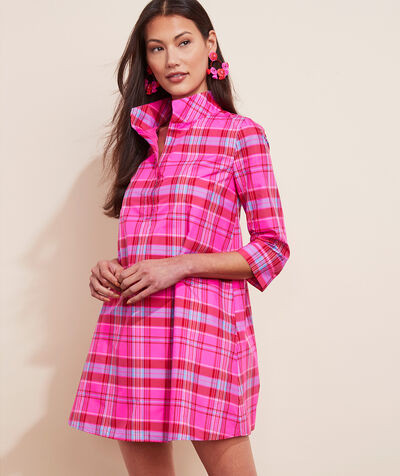 vv x Tuckernuck Taffeta Party Plaid Shirt Dress | vineyard vines