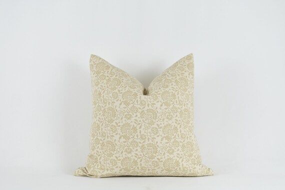 Kari Pillow  Woven Neutral Floral Pillow | Etsy | Etsy (US)
