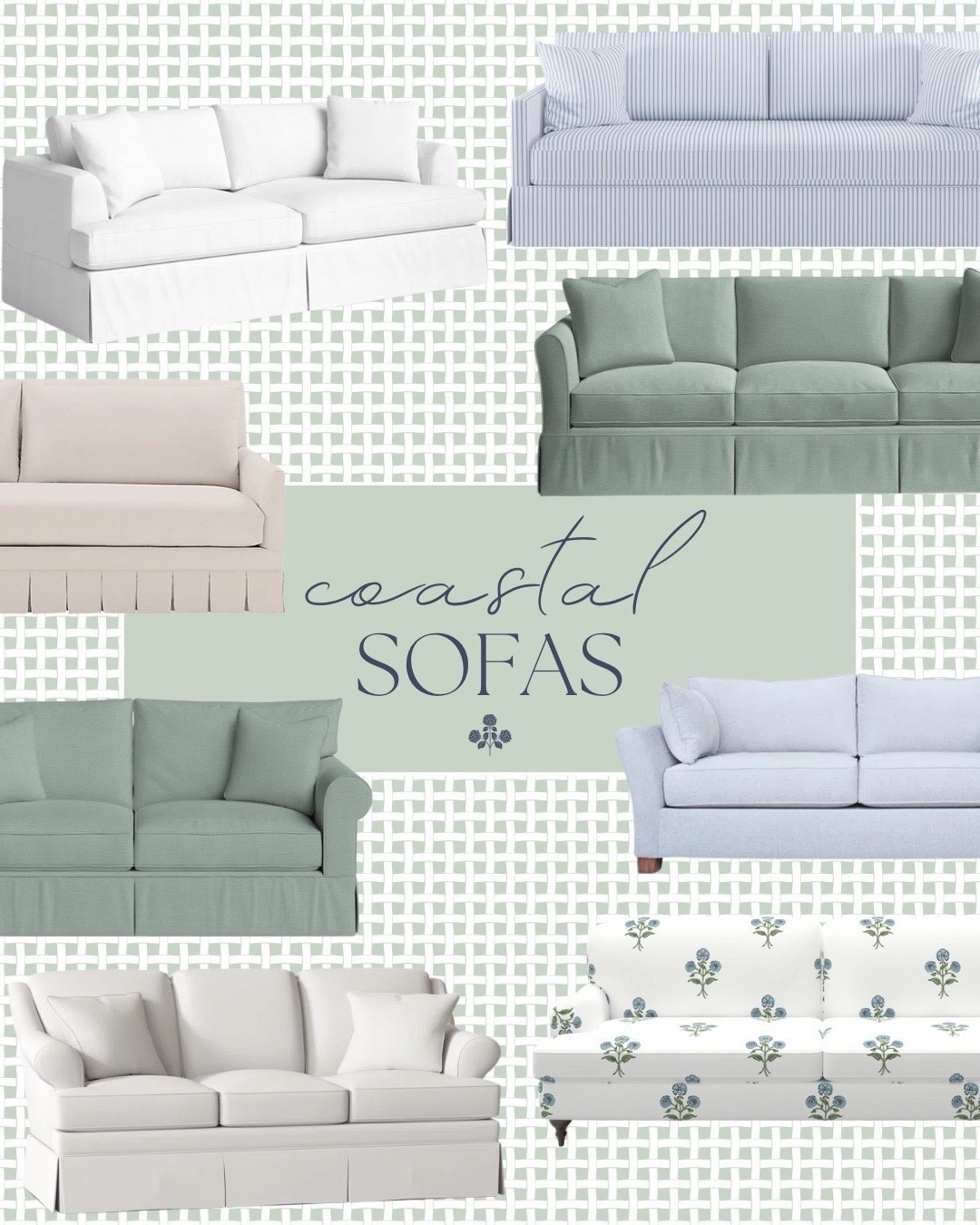 These coastal sofas feature relaxed silhouettes with slipcovers, tailored skirts, soft performance fabrics, and classic blue, green, stripe, and floral upholstery for that light, airy look. From crisp white to sage green and blue pinstripes, each style brings timeless coastal charm to a living room.

Beautiful for beach-inspired spaces or classic homes, these sofas create a space that feels calm, comfortable, and collected. Save this post for coastal sofa inspiration you’ll love for years. 🤍

coastal sofas, coastal living room sofa, slipcovered sofa coastal, white coastal sofa, sage green sofa, blue striped sofa, floral sofa coastal, skirted sofa, classic coastal furniture, beach house sofa ideas, timeless coastal decor, preppy coastal style, living room sofa inspiration

#LTKHome