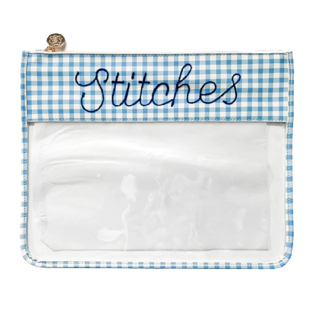 Large Printed Stitches Leather Project Bag | Penny Linn Designs