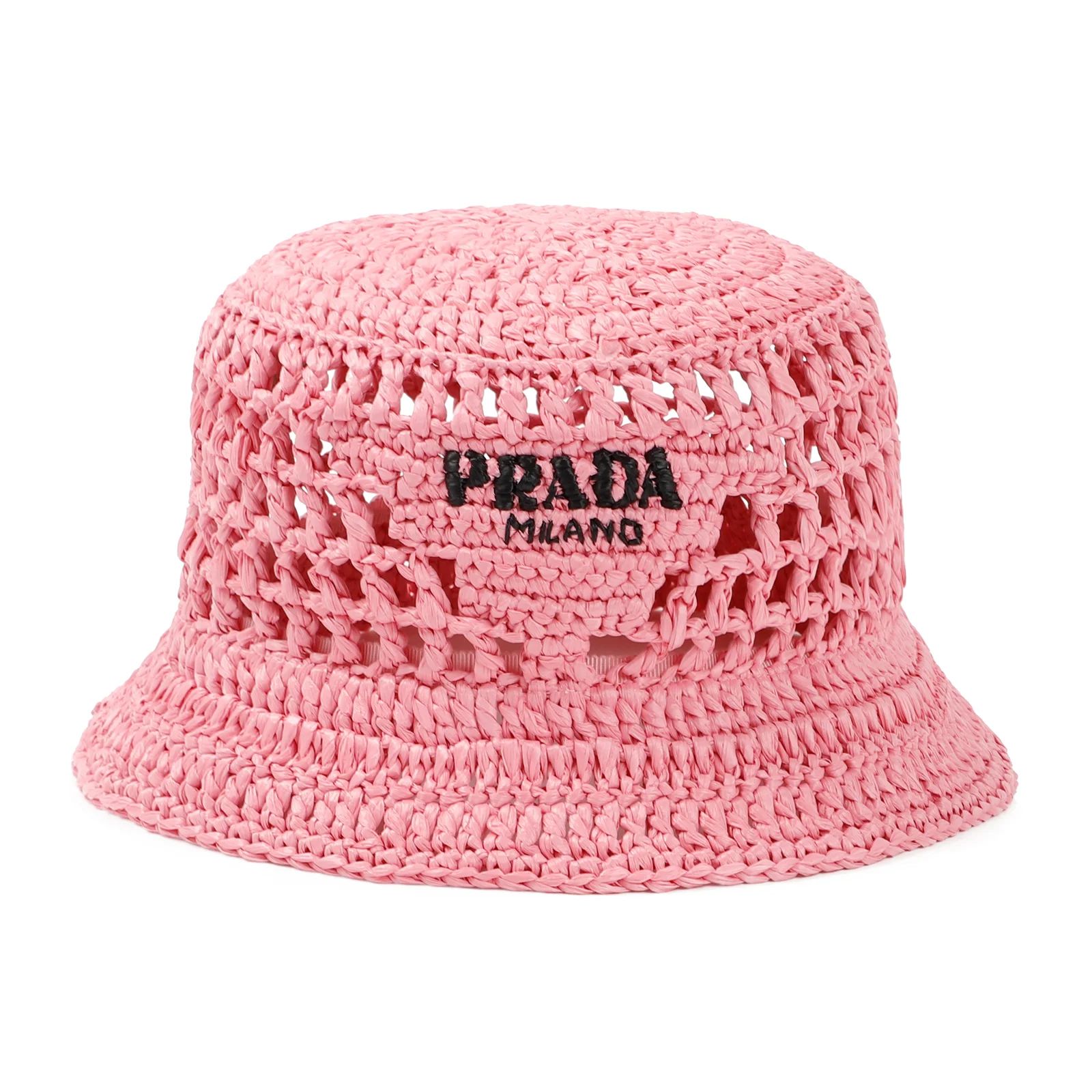 Prada Logo Embroidered Woven Bucket Hat | Cettire Global