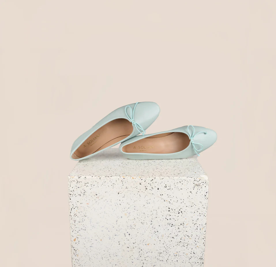 Como Italian Leather Ballet Flats in Mojito | A. Soliani | A.Soliani