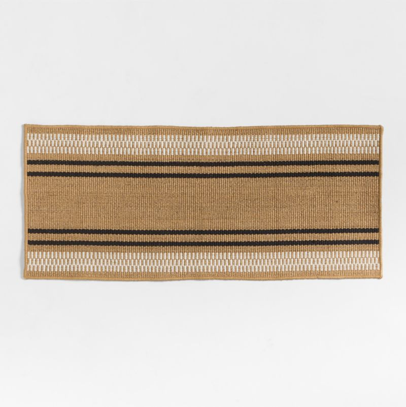 Modern Woven Stripe Indoor/Outdoor Doormat 24"x57" | Crate & Barrel | Crate & Barrel