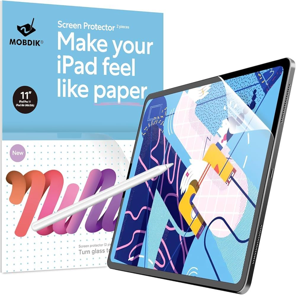 MOBDIK [2 PACK] Paperfeel Screen Protector Compatible with iPad Pro 11 (2022&2021&2020&2018) / iP... | Amazon (US)