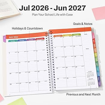 Student Planner 2026-2027, SUNEE Academic Weekly & Monthly Plan Book, Jul. 2026 - Jun. 2027, 6.5"... | Amazon (US)