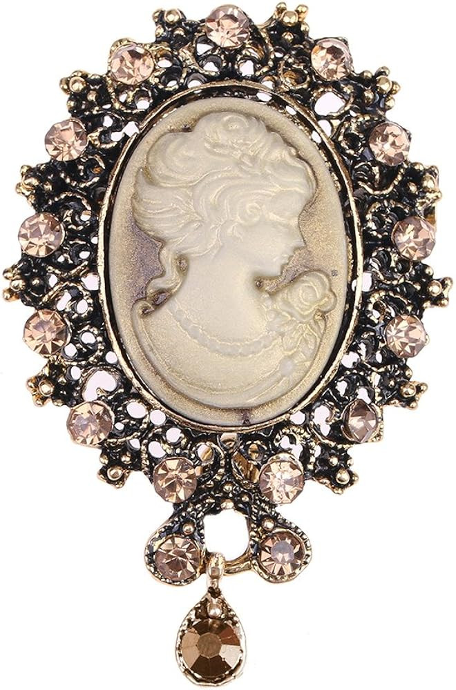 lureme\u00ae Vintage Elegant Victorian Lady Beauty Cameo with Crystal Brooch Pin (br000017) | Amazon (CA)