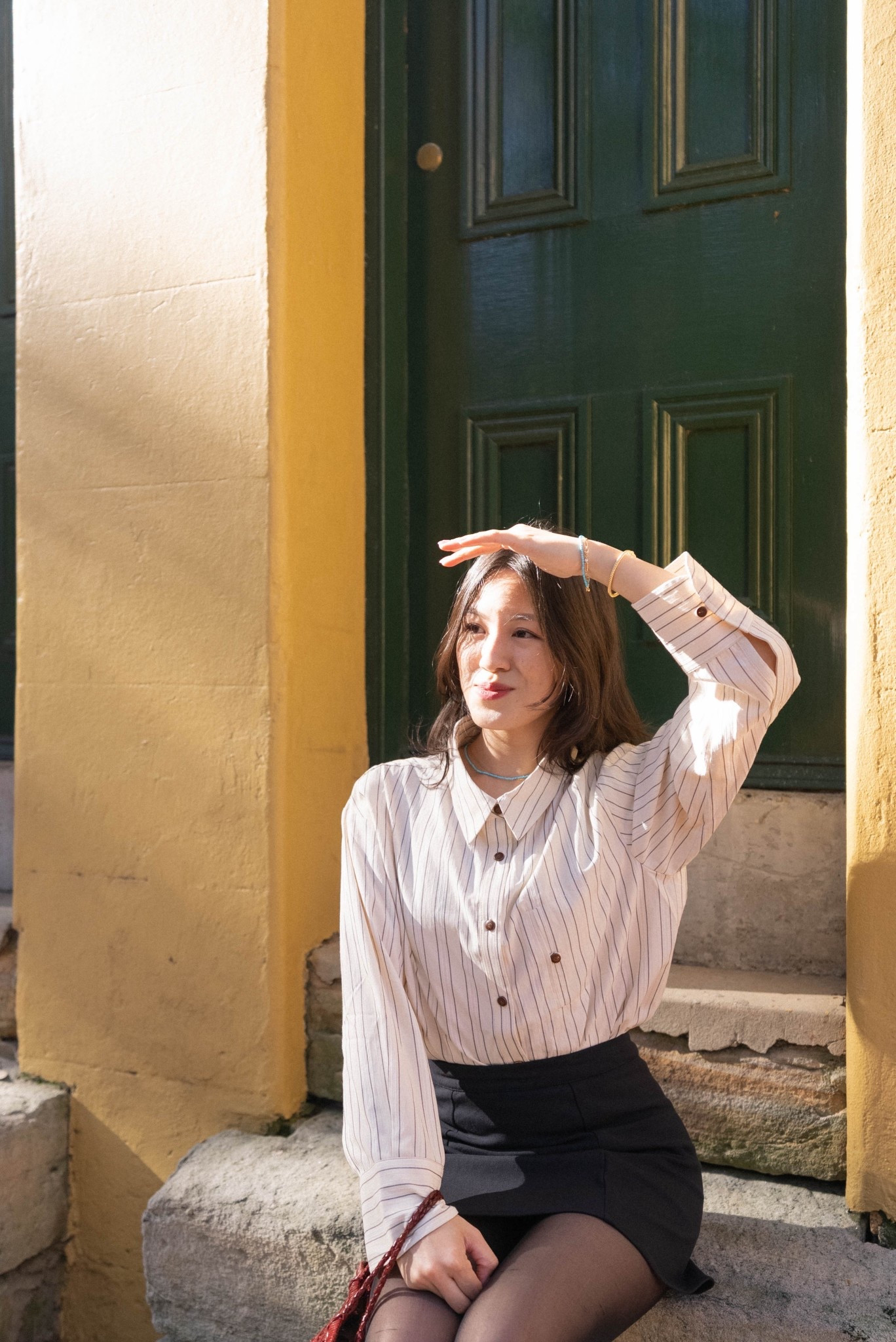 OOTD 
Shirt - XS, would size down for a less oversized look
Skirt - including dupes and alternatives 
Jewellery - turquoise for a pop of colour