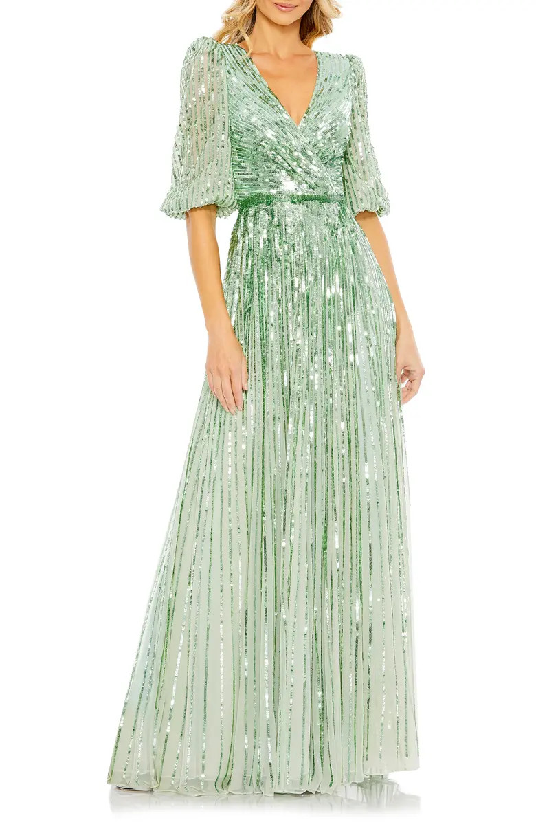 Sequin Surplice Tulle Gown | Nordstrom