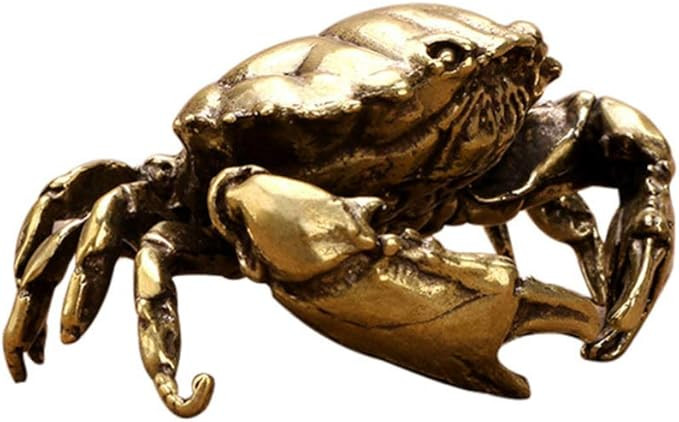 Kisangel Brass Crab Figurine Animal Sculptures and Statues Fish Tank Ornaments Feng Shui Statue C... | Amazon (US)